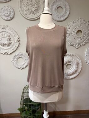 OGL Taupe Sleeveless Knit Tank
